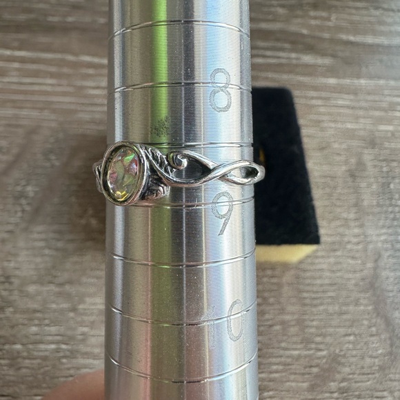 sterling silver ring with a rainbow glass moonstone gemstone size 8.75 - Picture 8 of 8